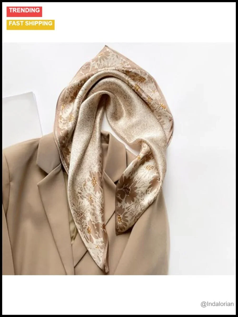 100% Pure Mulberry Silk Square Scarf 27x27 - Hair Scarf Neckerchief